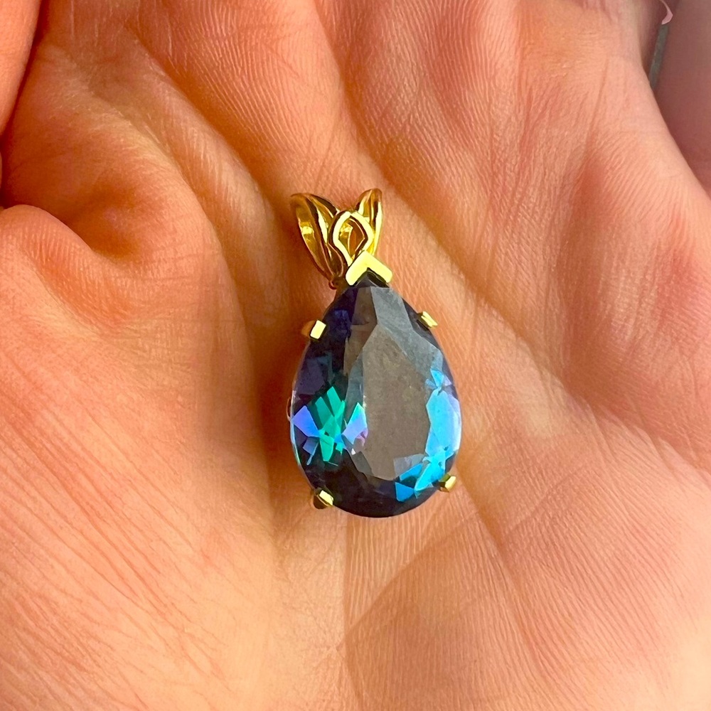 14k Gold Mystic Topaz Pendant